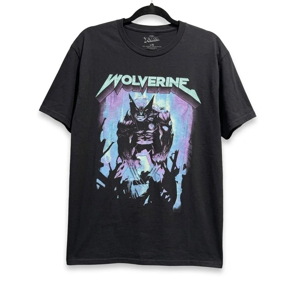 Marvel X-Men Wolverine Graphic T-Shirt Black Mens XL Short Sleeve Cotton Tee